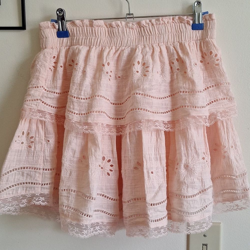 Mi Ami Pink Ruffled Lace Skirt Size M - Picture 6 of 6